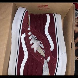 never been worn wine color high top vans